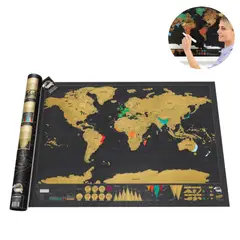 KINDA NICE - 825x594cm Mapa Oro Negro Edición Mundial Mapa Scratch