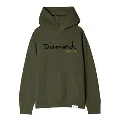 DIAMOND - Poleron Hombre Verde Og Script