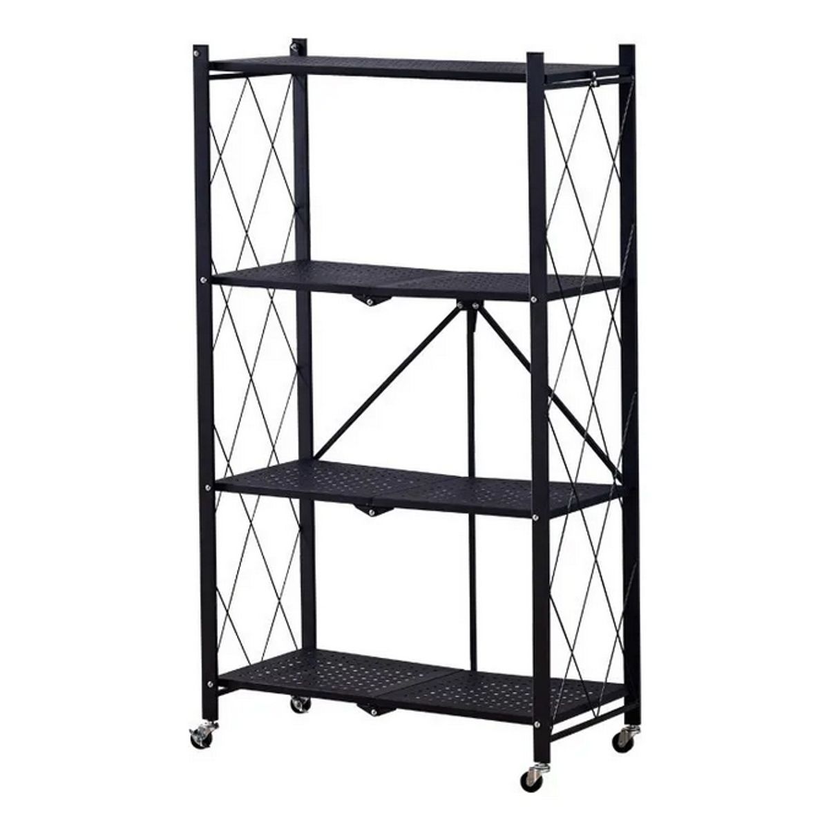 GENERICO - Carrito De Almacenamiento Carro Organizador Con Rueda 4nivel Negro