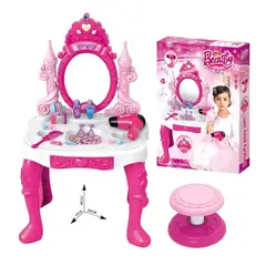 GENERICO - Set De Tocador Y Maquillaje De Juguete Para Niñas Rosa