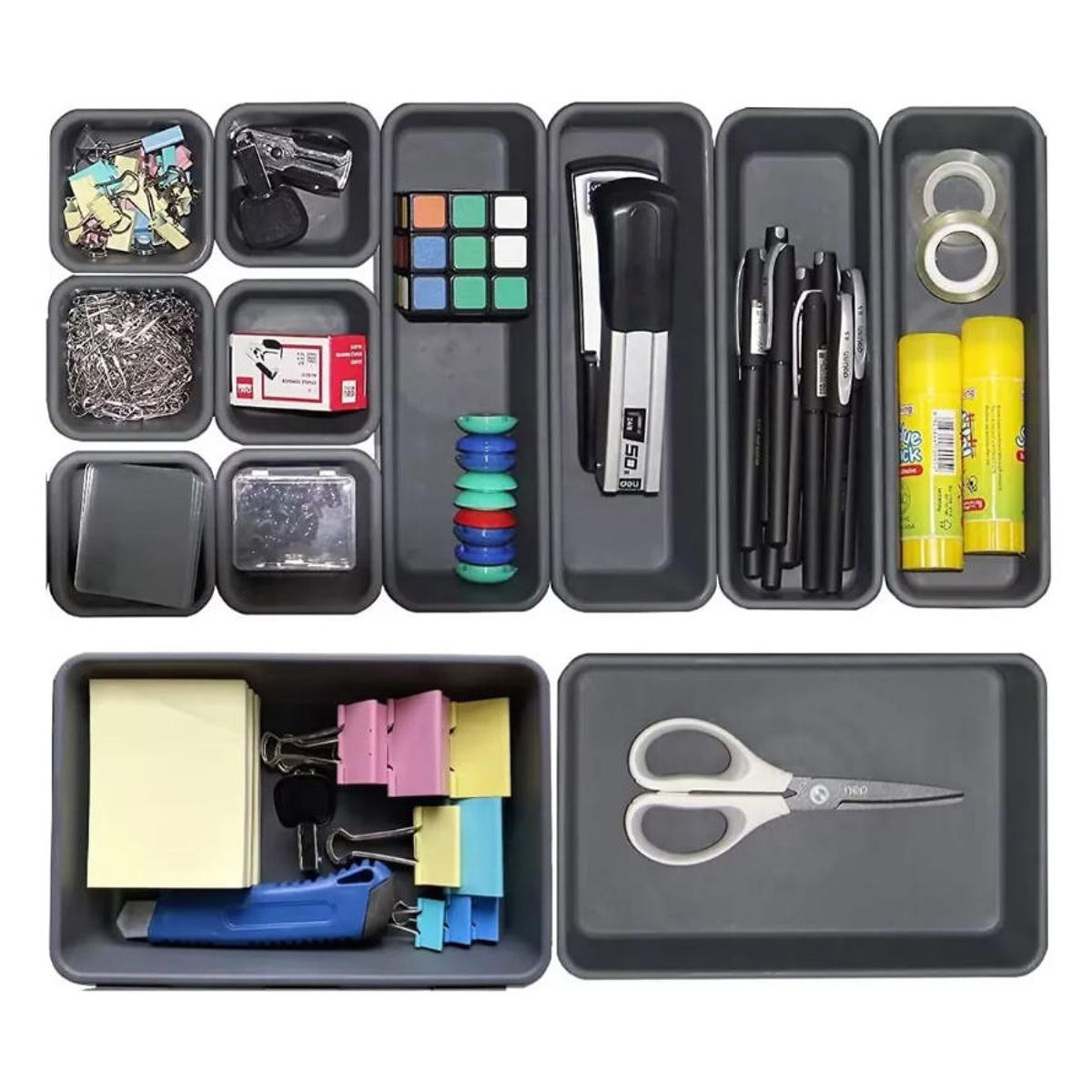 KINDA NICE - 12 Pcs Organizador Cajón Caja Multiuso En Oficina Escritorio