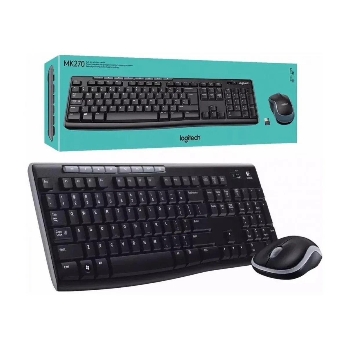 LOGITECH - Kit Teclado Y Mouse Inalambrico USB Negro MK270 Logitech
