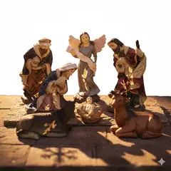 GENERICO - Pesebre Nacimiento De Belén Navideño 11pzs 11cms Resina