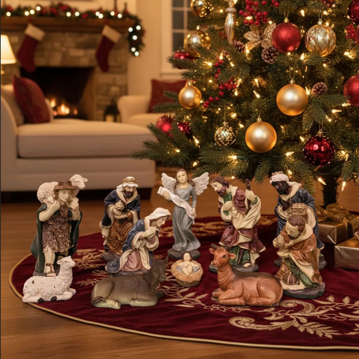 GENERICO - Pesebre Nacimiento De Belén Navideño 11pzs 11cms Resina