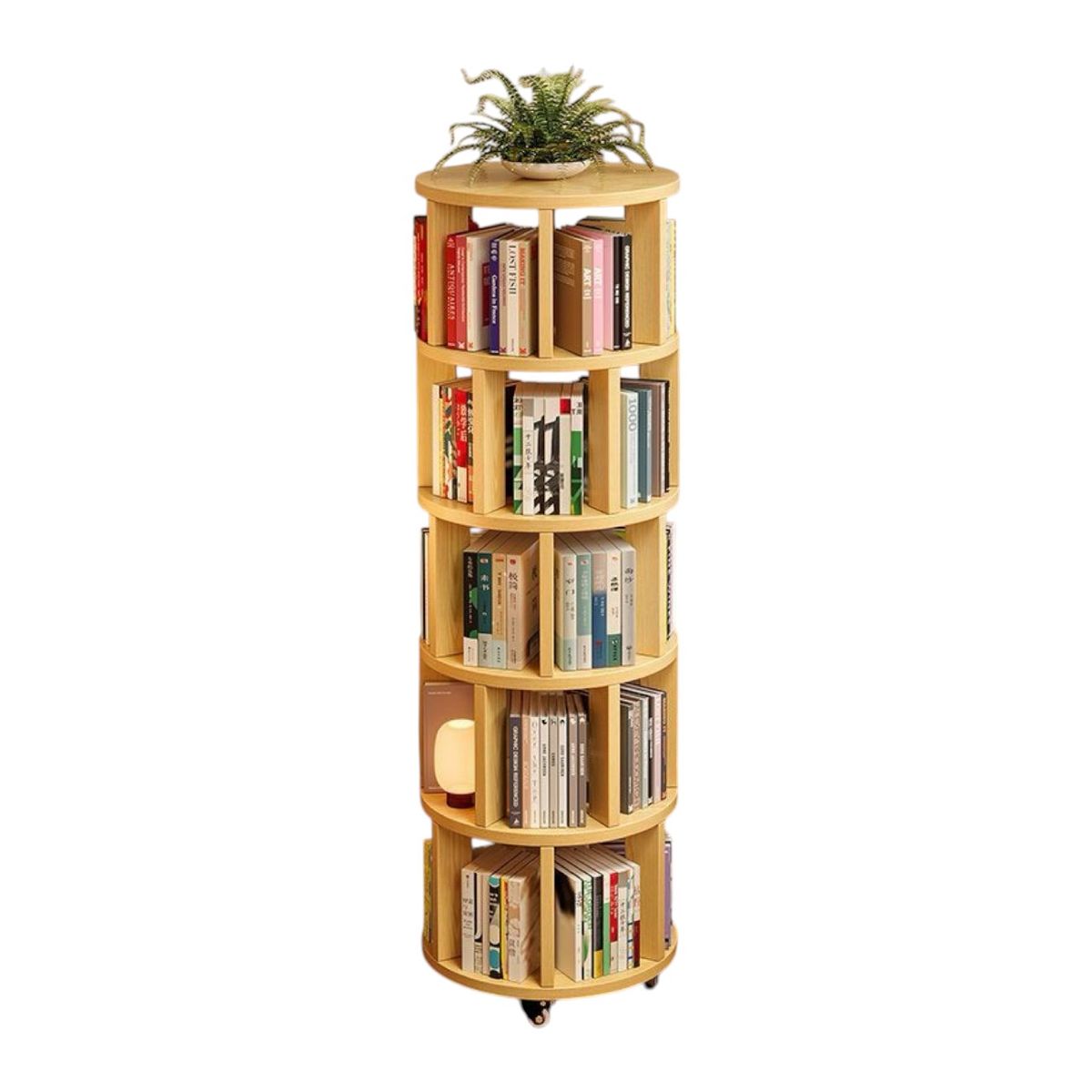 LUBABYCAS - Biblioteca Giratoria 360 Librero Organizador Ruedas 165cm Lubabycas