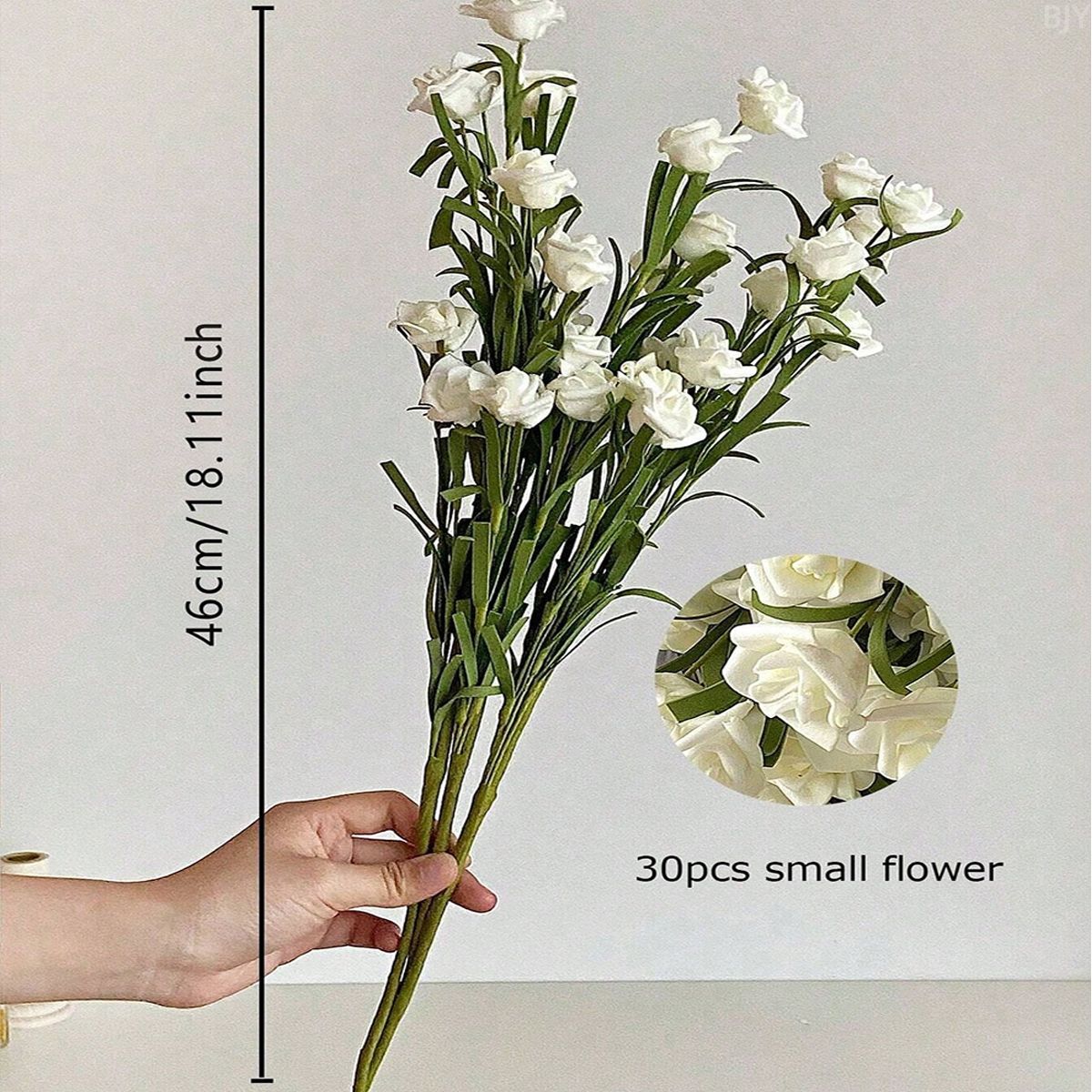 GANGLIAN - 3 Pzs Rosas PE 46 cm, Decoración Hogar, Regalo Romántico, Centro de Mesa, Manualidades