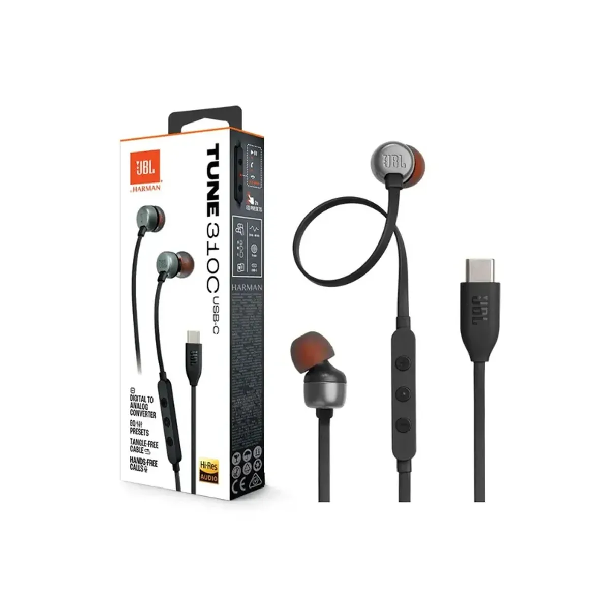 JBL - Audífonos JBL Tune 310C Tipo C NEGRO