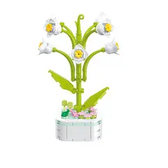 DANWEILE - Decoración romántica de macetas con bloques de construcción