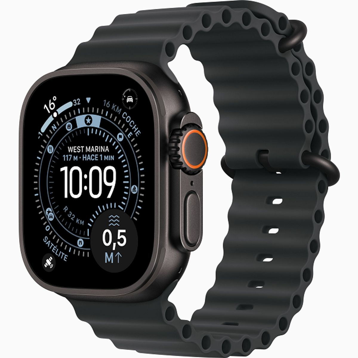 APPLE - Apple Reloj Ultra 3 49 mm MF254 Con Caja De Titanio Negro Y Band Ocean Negro - S
