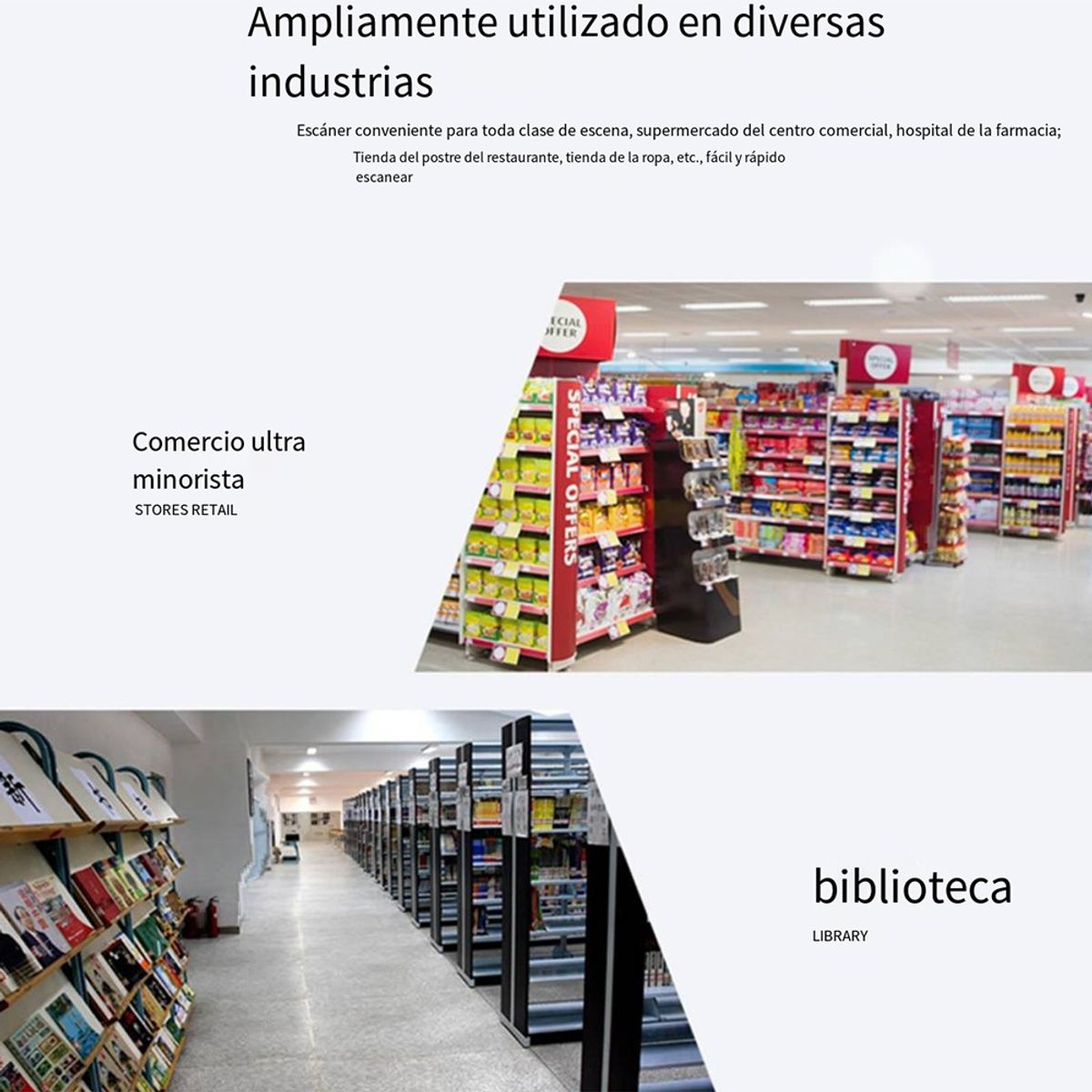 GENERICO - Lector de Código de Barras 2D Omnidireccional con Conexión USB