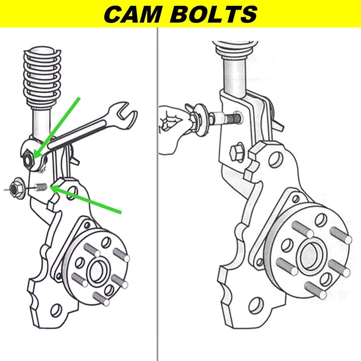 KUANGYE - 14mm Pernos Camber Excentrico De Ruedas Para Regulacion