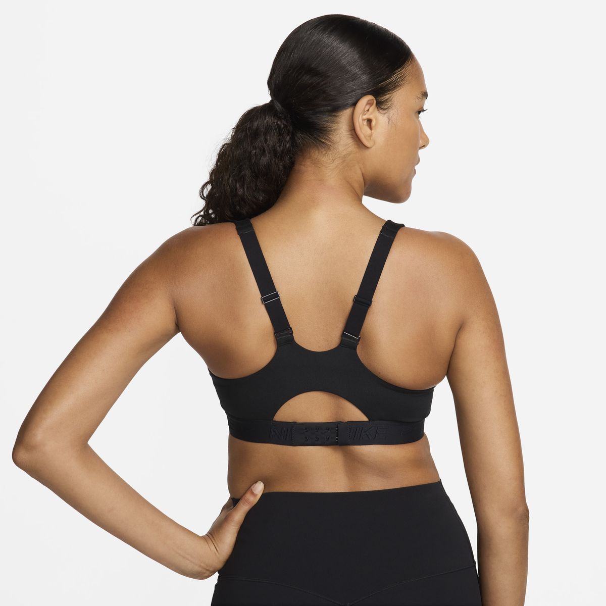 NIKE - Peto Ajustable W Nk Df Indy Hgh Spt Bra Negro Mujer