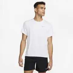 NIKE - PoleraM Nk Df Uv Miler Ss Hombre Blanco