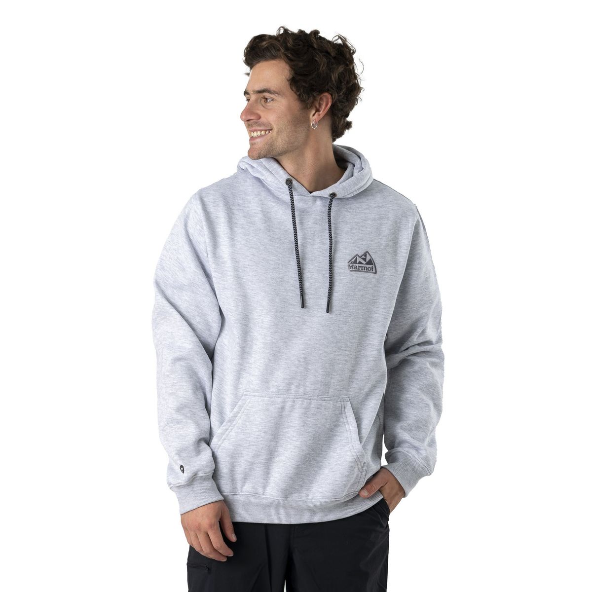 MARMOT - Polerón Hombre Chest Retro Logo Hoody Gris Marmot