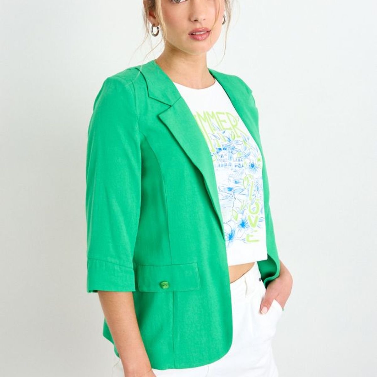 IO - Blazer Liso Mujer Verde Io