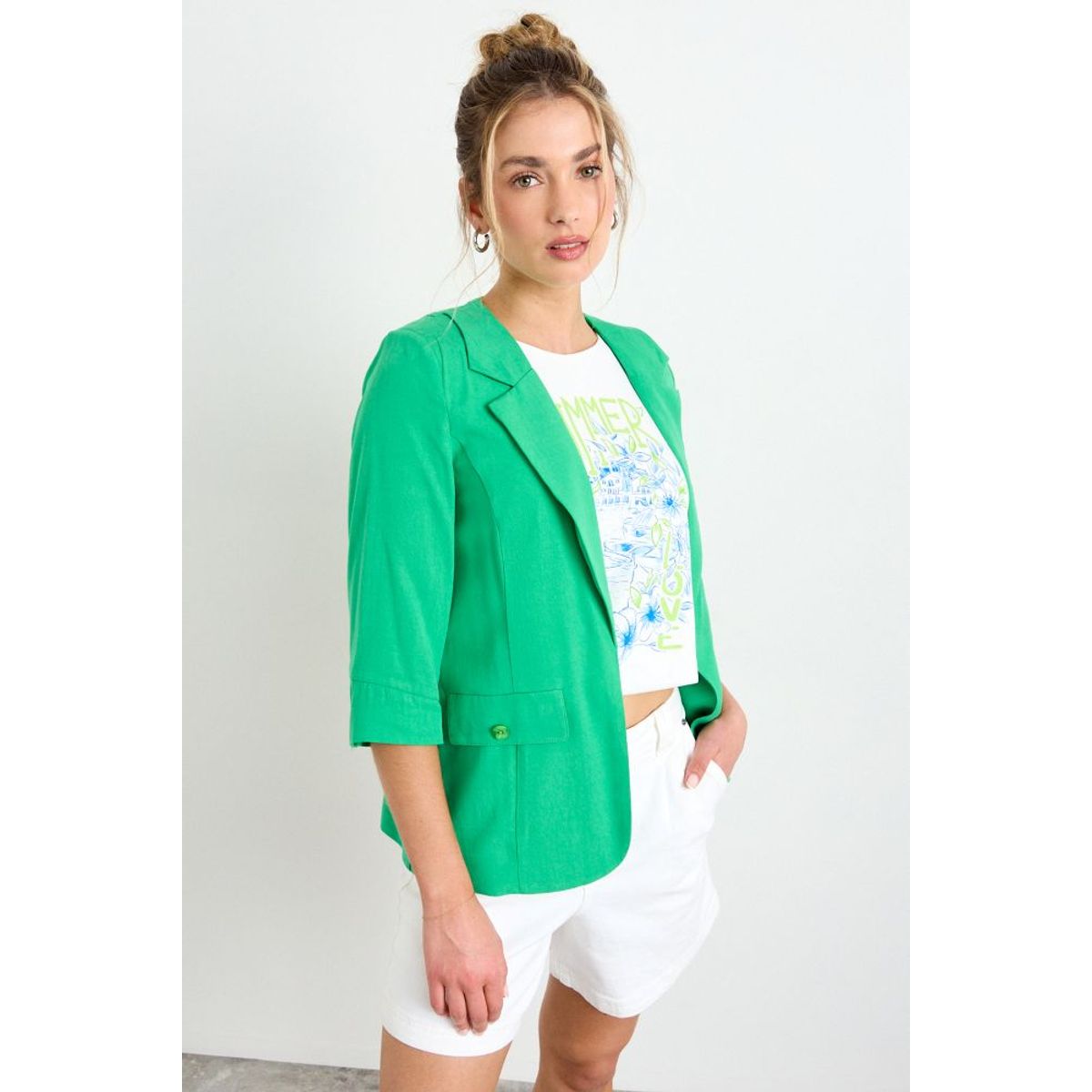 IO - Blazer Liso Mujer Verde Io