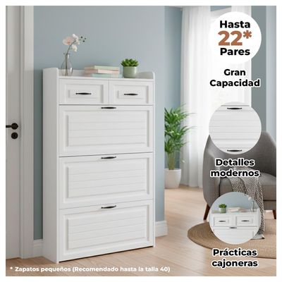 Imagen 2 del producto Zapatero Mueble Organizador de Alta Calidad con Diseño Sofisticado - Blanco