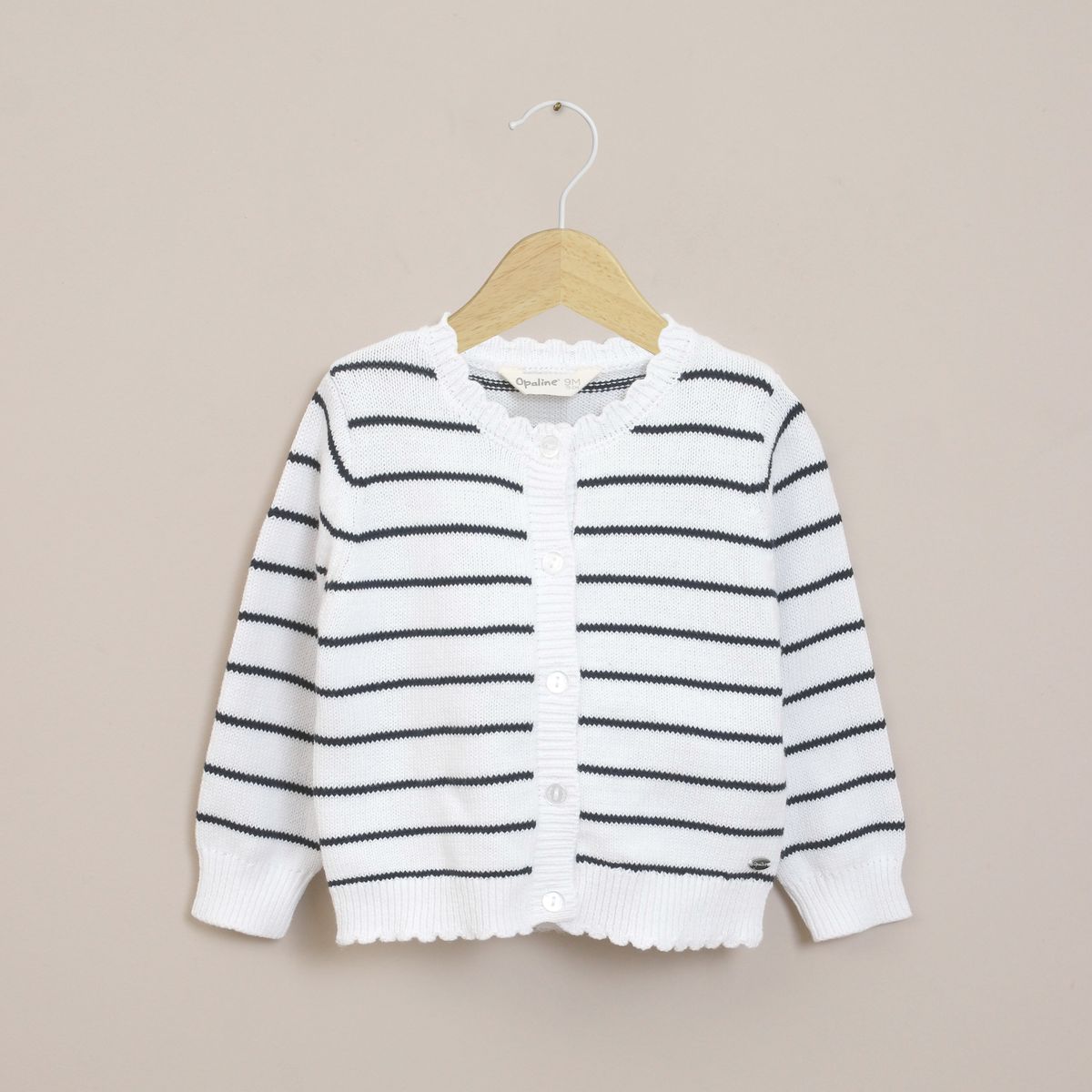 OPALINE - Chaleco Infant Niña Líneas Blanco
