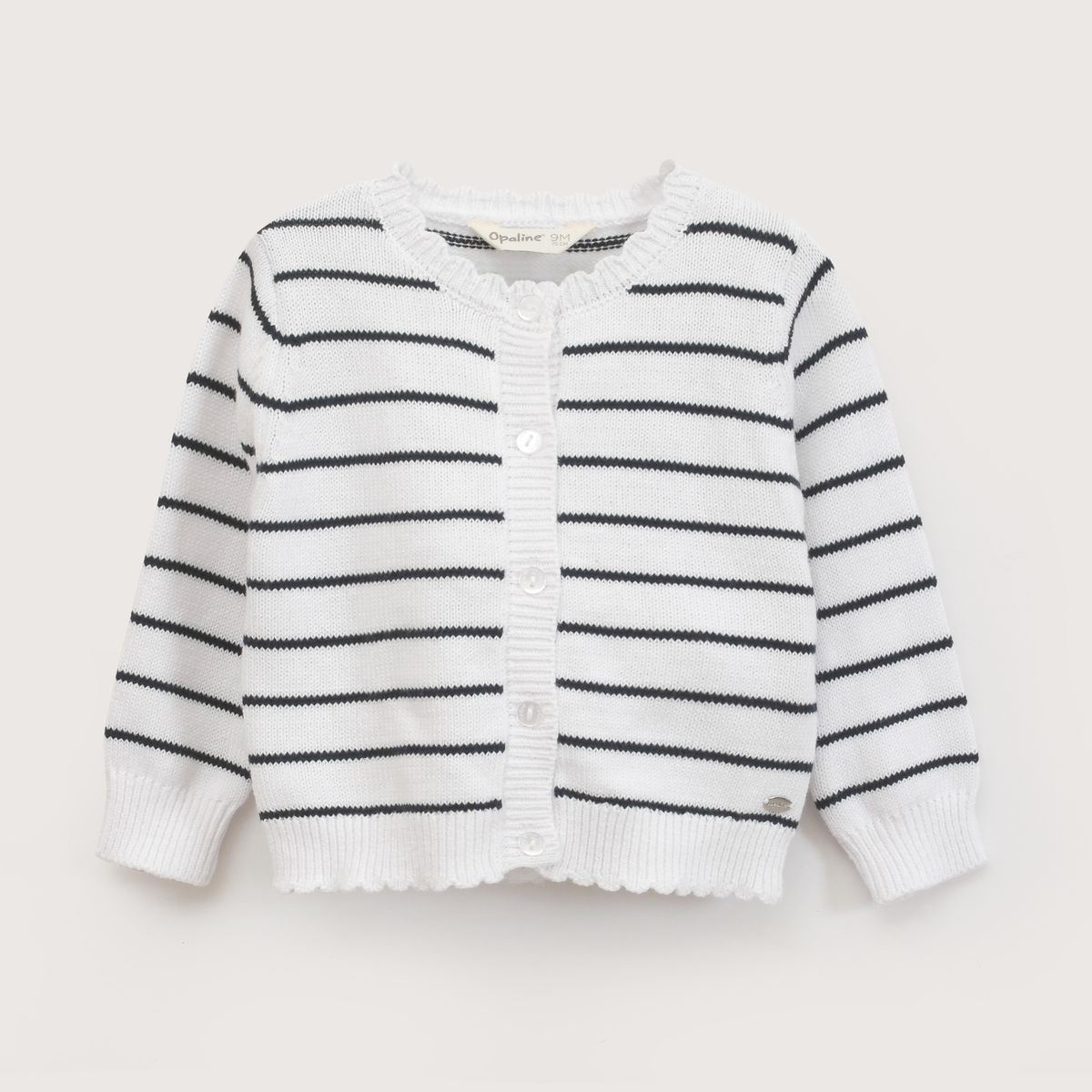 OPALINE - Chaleco Infant Niña Líneas Blanco