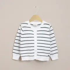 OPALINE - Chaleco Infant Niña Líneas Blanco