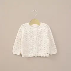 OPALINE - Chaleco Infant Niña Calado Blanco