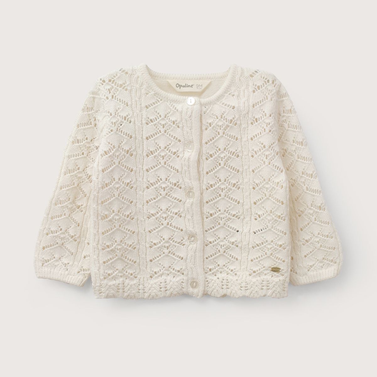 OPALINE - Chaleco Infant Niña Calado Blanco