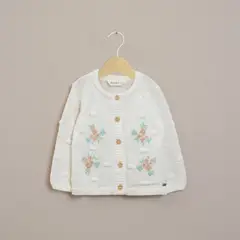 OPALINE - Chaleco Infant Niña Flores Blanco
