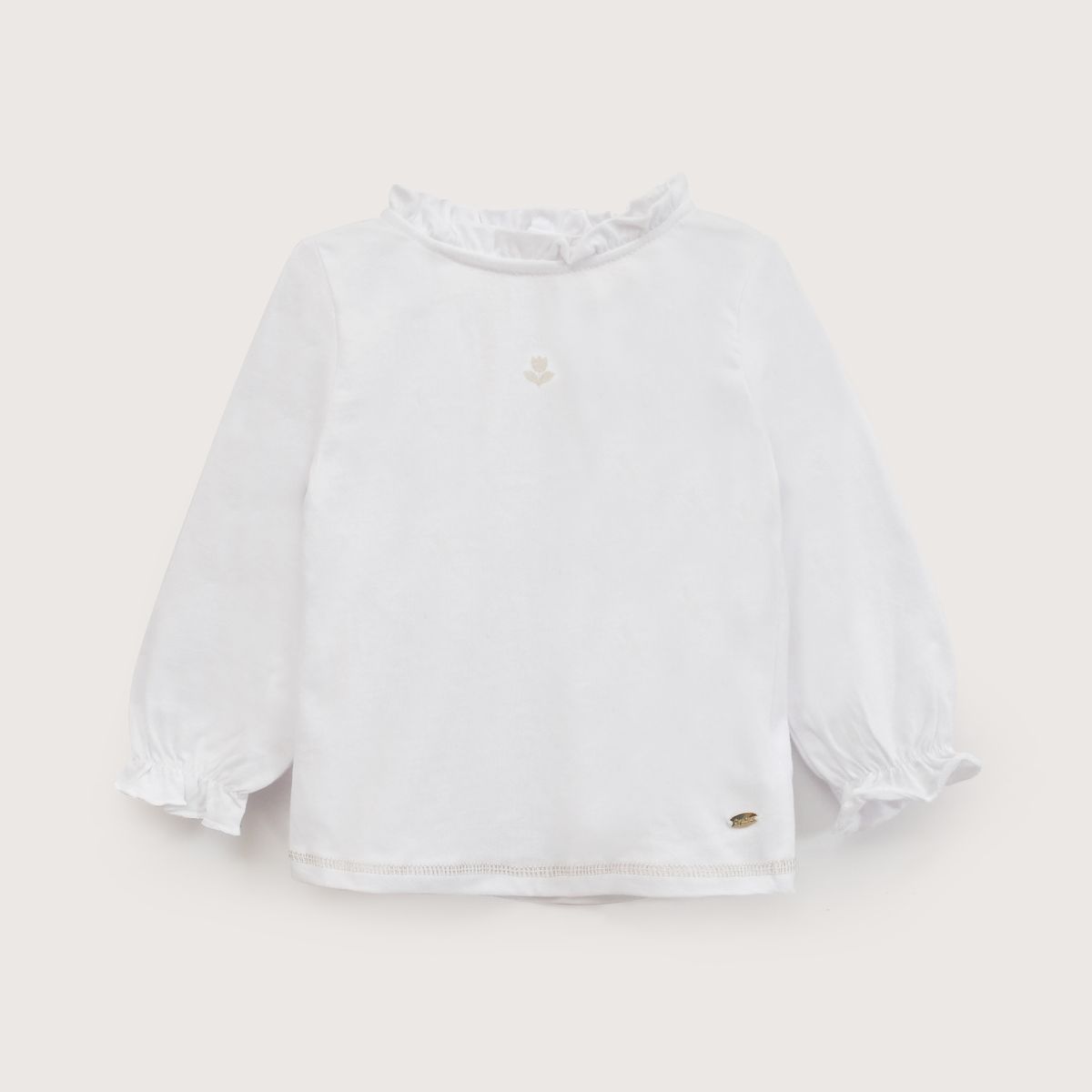 OPALINE - Polera Infant Niña Blanca Con Cuello