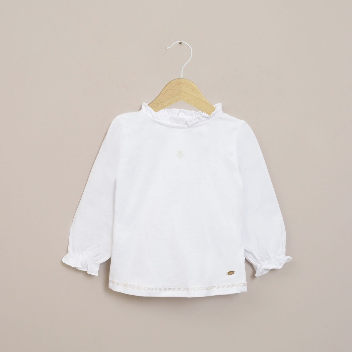 OPALINE - Polera Infant Niña Blanca Con Cuello
