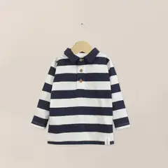 OPALINE - Polera Infant Niño Azul Con Franjas