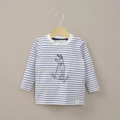 OPALINE - Polera Infant Niño Azul Lineas