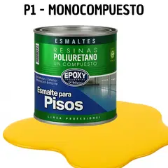 EPOXY - PINTURA ALTO TRAFICO - ESMALTE PISOS CANCHASPU 1K BASE AGUA - 1L AMARILLO SEÑALIZACIÓN