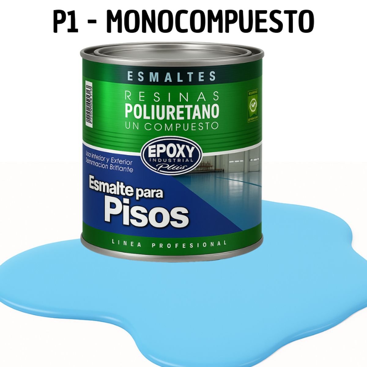 EPOXY - PINTURA ALTO TRAFICO - ESMALTE PISOS CANCHASPU 1K BASE AGUA - 1L AZUL CIELO