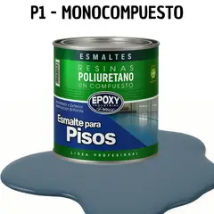 EPOXY - PINTURA ALTO TRAFICO - ESMALTE PISOS CANCHASPU 1K BASE AGUA - 1L AZUL GRISÁCEO