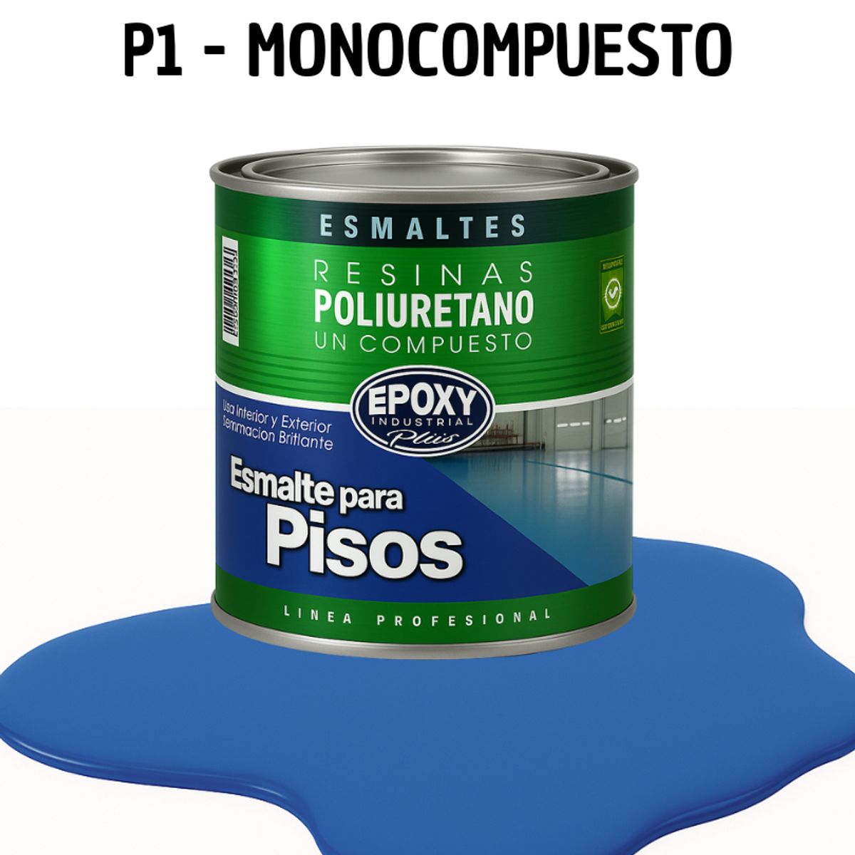 EPOXY - PINTURA ALTO TRAFICO - ESMALTE PISOS CANCHASPU 1K BASE AGUA - 1L AZUL INTENSO