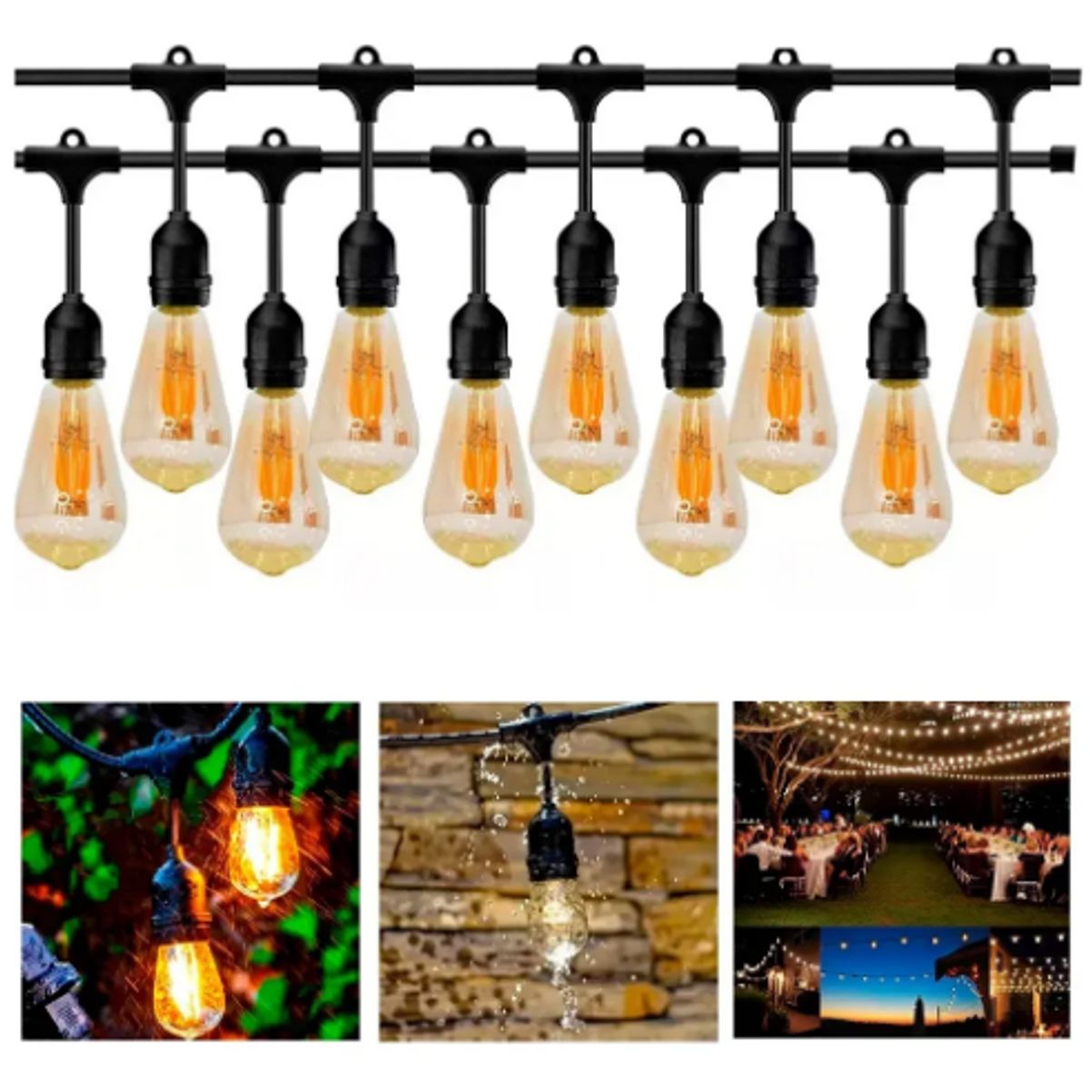 GENERICO - Guirnalda Luces Led 10m 10ampolletas Vintage Solar Exterior Agregar a favoritos