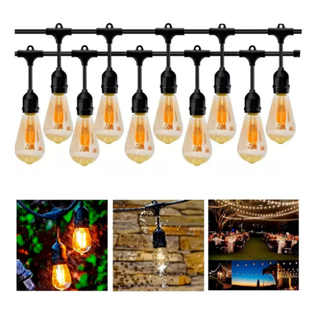 GENERICO - Guirnalda Luces Led 10m 10ampolletas Vintage Solar Exterior Agregar a favoritos