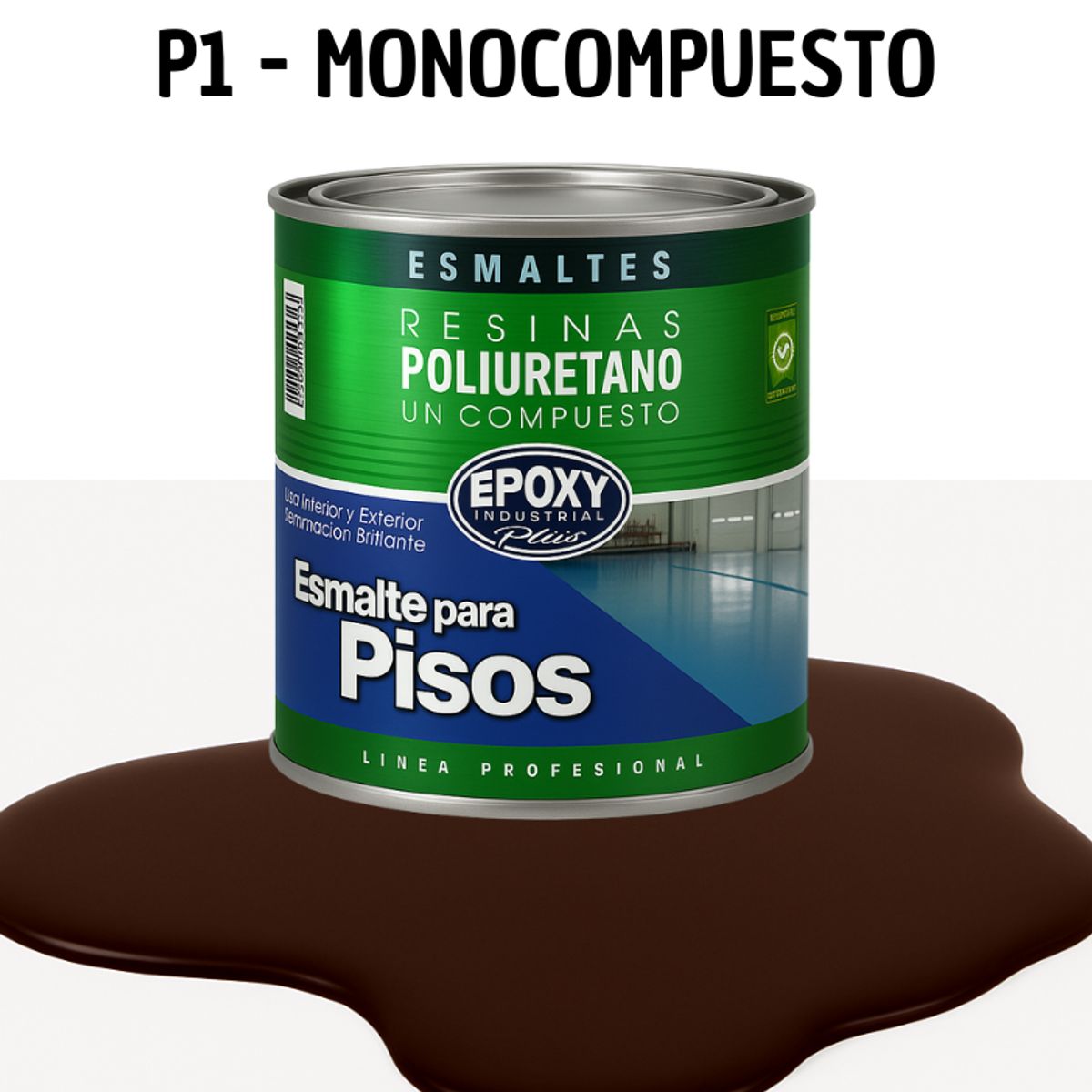 EPOXY - PINTURA ALTO TRAFICO - ESMALTE PISOS CANCHASPU 1K BASE AGUA - 1L CAFÉ MORO