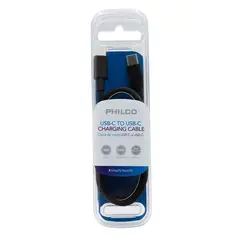 PHILCO - CABLE USB TIPO C - TIPO C CARGA Y DATOS 60W NEGRO