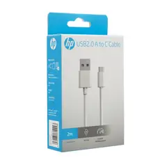 HP - CABLE USB C TIPO C 2.0 2 METROS CARGA DATOS CELULAR ATRIX COLOR BLANCO Open box