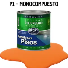 EPOXY - PINTURA ALTO TRAFICO - ESMALTE PISOS CANCHASPU 1K BASE AGUA - 1L NARANJA SEÑAL