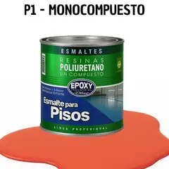 EPOXY - PINTURA ALTO TRAFICO - ESMALTE PISOS CANCHASPU 1K BASE AGUA - 1L NARANJA VIBRANTE