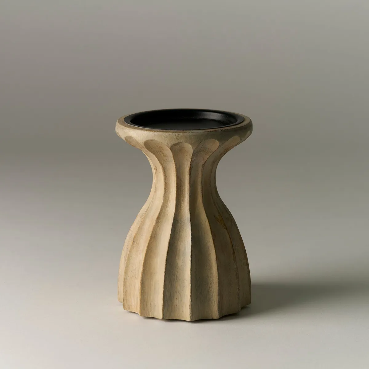 LOUNGE - Candelabro Pequeño Madera Blanca Boho LOUNGE