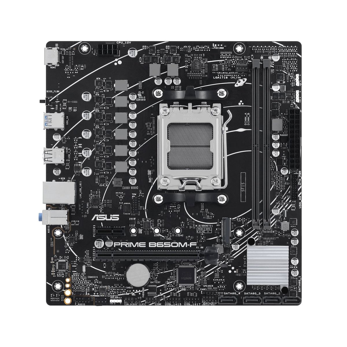 ASUS - Placa Madre ASUS PRIME B650M-F Socket AM5 4x DDR5 1x M2 Gigabit Ethernet m-ATX