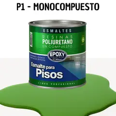 EPOXY - PINTURA ALTO TRAFICO - ESMALTE PISOS CANCHASPU 1K BASE AGUA - 1L VERDE MEDIO