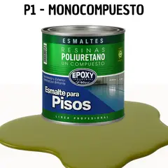 EPOXY - PINTURA ALTO TRAFICO - ESMALTE PISOS CANCHASPU 1K BASE AGUA - 1L VERDE OLIVA SUAVE