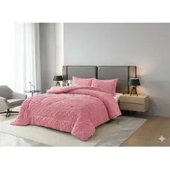 DIANA - COBERTOR TRENZADO CON CHIPORRO COLOR LISO 1.5 PLAZA 180CM X 230CM