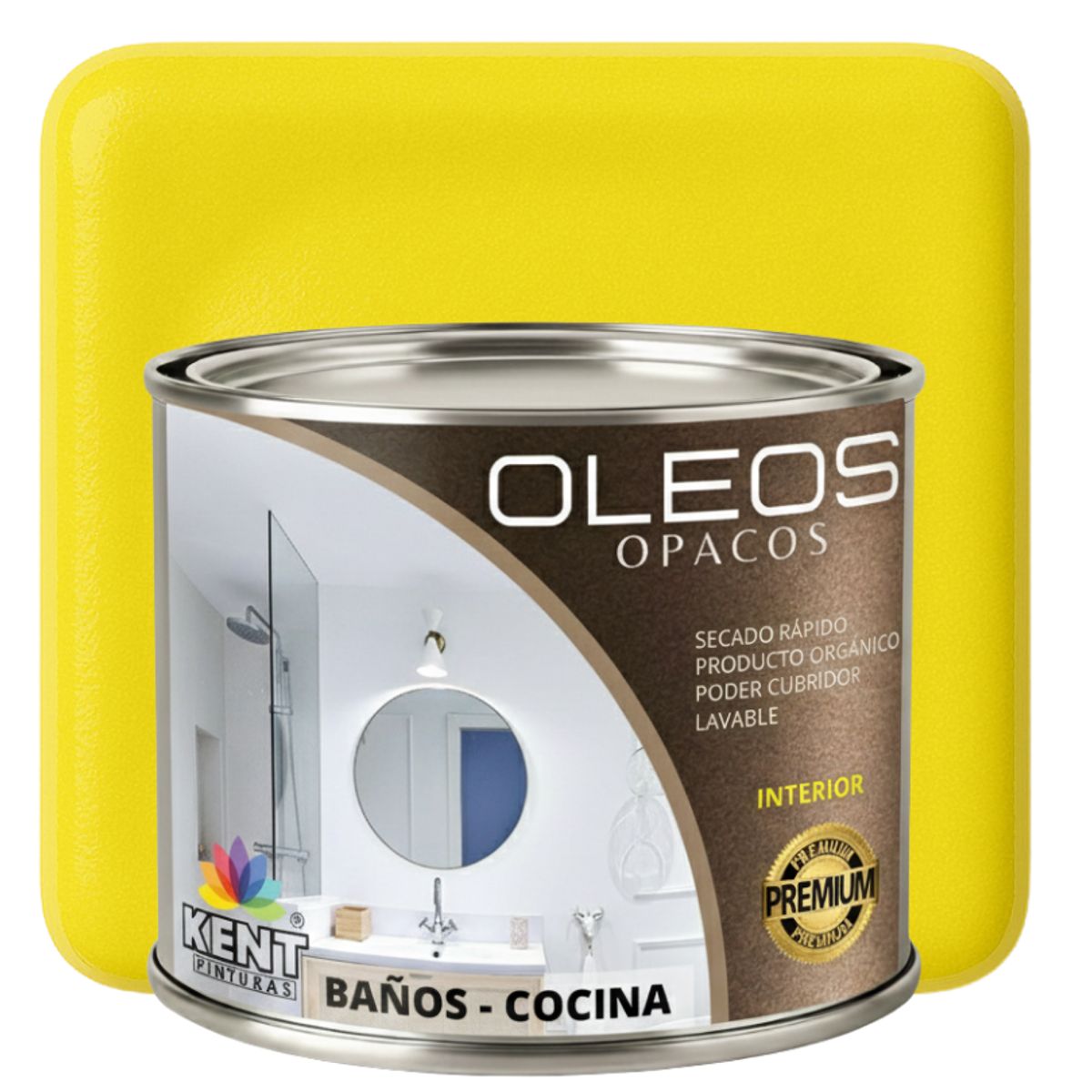 KENT - OLEO OPACO MULTISUPERFICIES - PREMIUM - MEDIO GALON AMARILLO LIMON