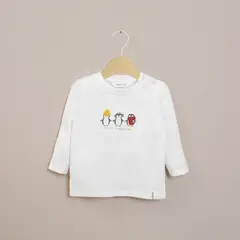 OPALINE - Polera Infant Niño Blanca Pinguinos