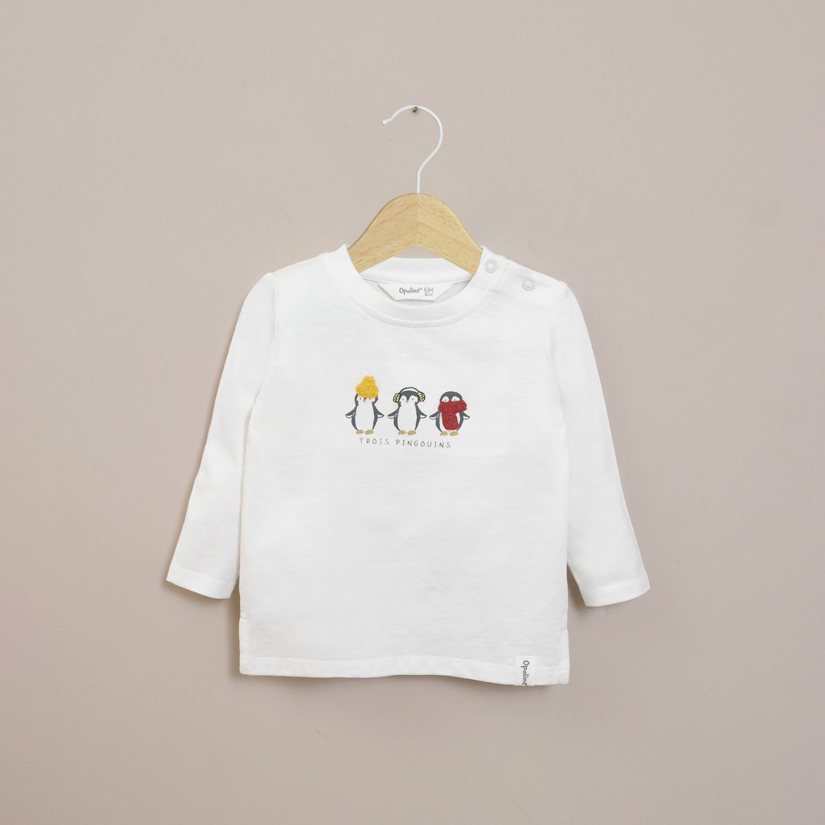 OPALINE - Polera Infant Niño Blanca Pinguinos